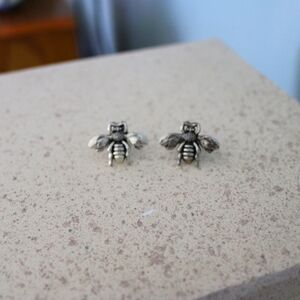 Silver Bee Stud Earrings